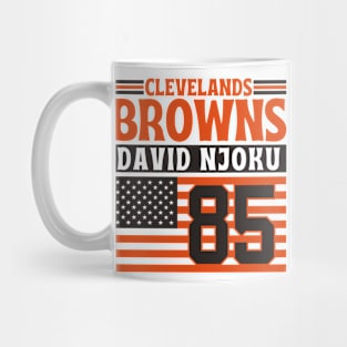 Cleveland Browns Njoku 85 American Flag Football Mug